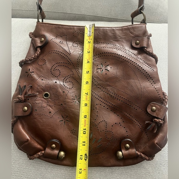 Stamp 10 Vegan Hobo Bag Brown & Teal - Picture 7 of 9